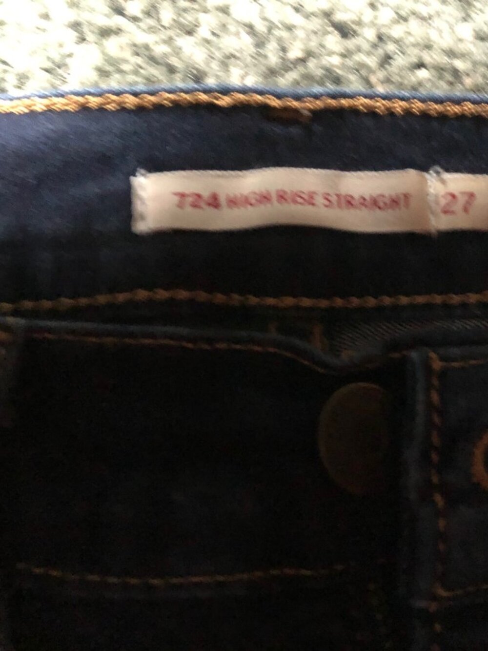 Sz 27 Levi’s High Rise Straight 724 Dark Wash Blue Jeans